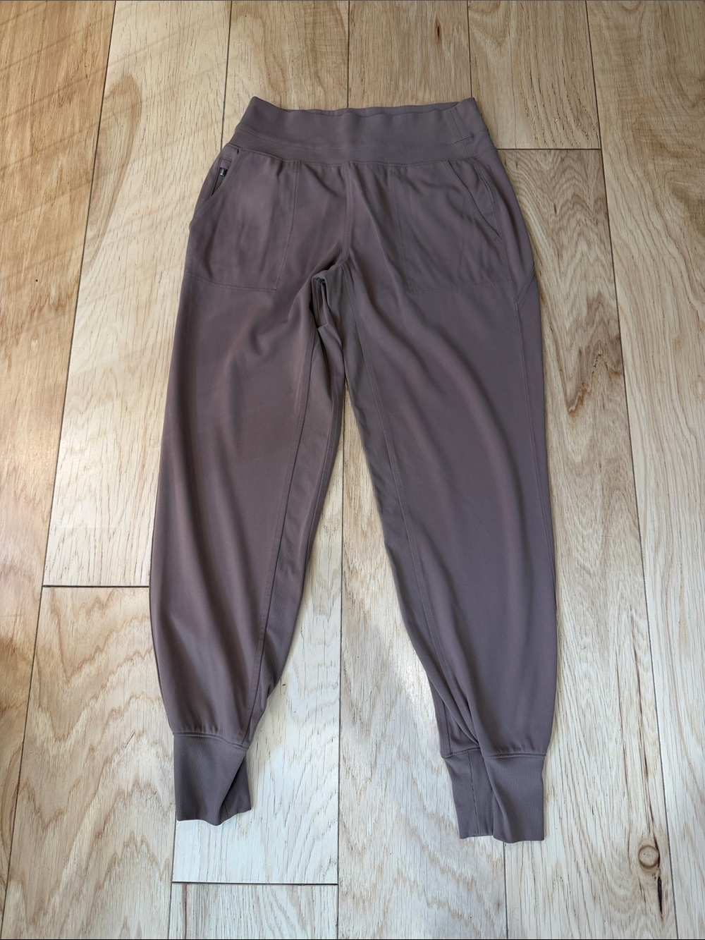 Athleta Mauve-Taupe Jogger Pants with High Waist